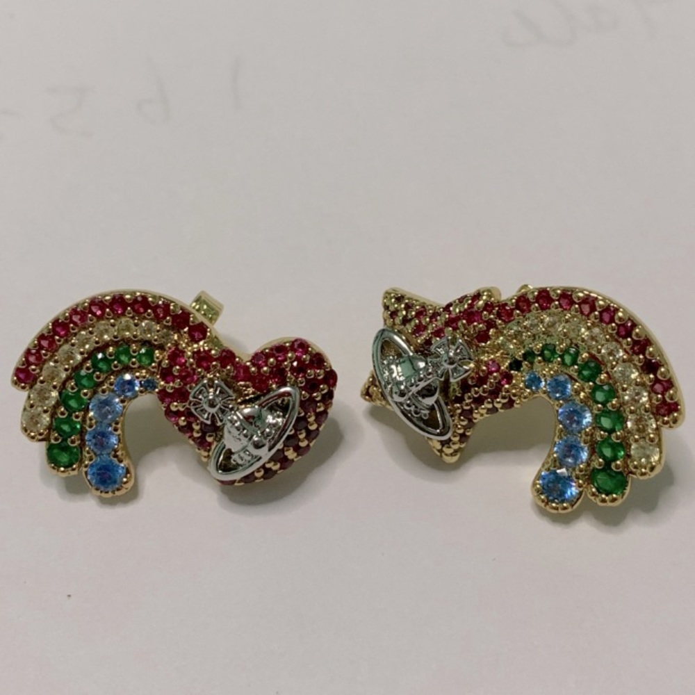 Sold out colorful Rainbow Orb stud earrings - Picture 2 of 5